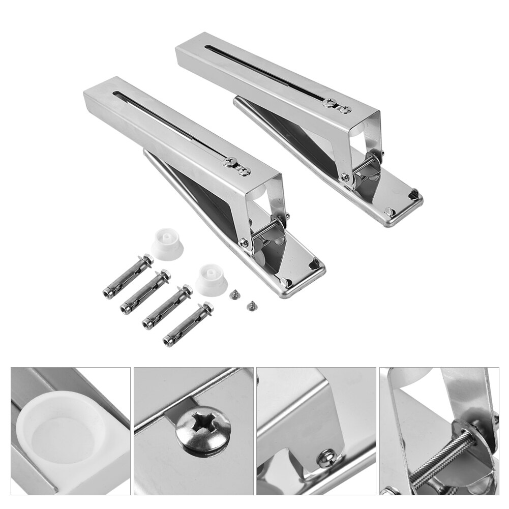 2x Kitchen Stainless Steel Microwave Oven Bracket Sturdy Foldable Stretch Wall Mount Rack Shelf