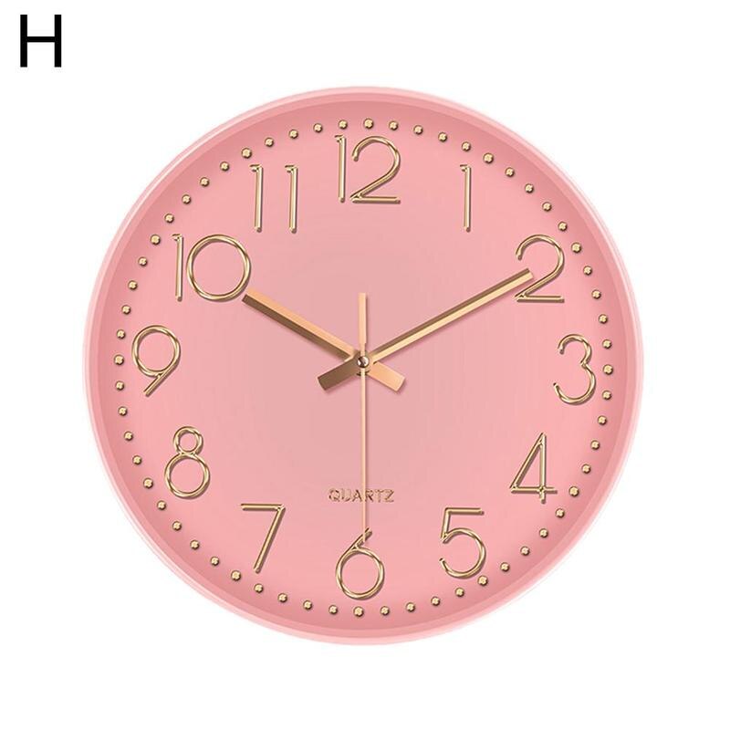 Świecący zegar okrągły zegar cyfrowy cichy zegarek kwarcowy 10 ''zegary ścienne proste wiszące zegary ścienne dekoracja robić domu robić sypialni: H
