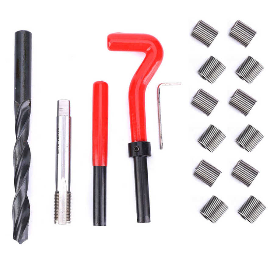 17Pcs M12x1Stainless Staal Vrouwelijke Draad Draad Insert Tool Draad Reparatie Kit