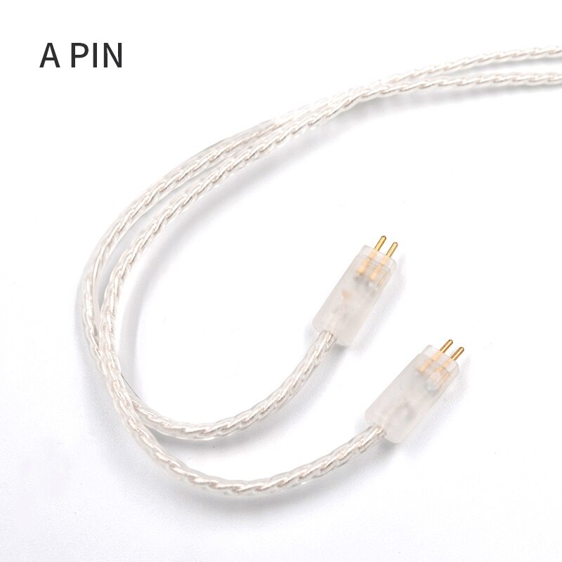 KZ Lightning Silver Plated Cable for iPhone 2Pin/MMCX Connector Plated Silver Upgrade Cable For KZ ZSN/ZS10/ZST/ES4/AS10/BA10: 0.75mm 2 Pin A Style