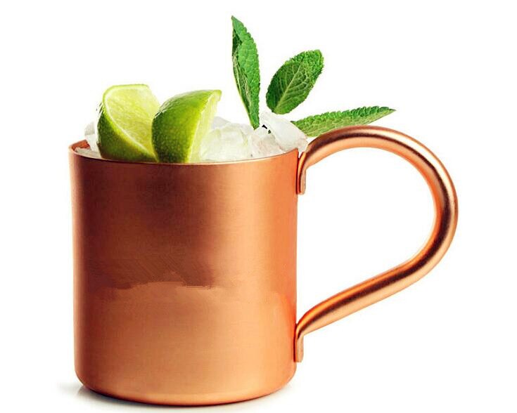 Classic Moscow Mule Mug Drum- copper plated on FDA level stainless steel-copper cup& solid stainless handle