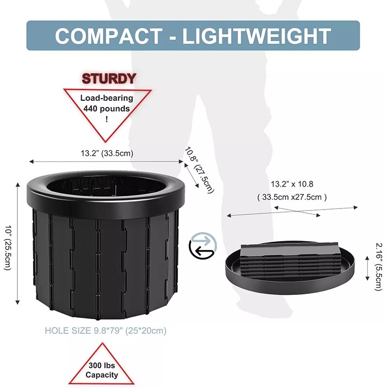 Portable Toilet Folding Commode Porta Potty Car Toilet Camping Toilet For Travel Bucket Toilet Seat for Camping Hiking Long Trip