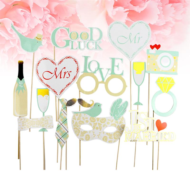 16 Uds foto accesorios boda accesorios foto accesorios para fiestas para boda pareja compromiso