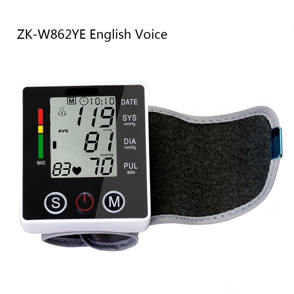 Automatic Digital Sphygmomanometer Electronic Accurate Smart English Voice Arm Blood Pressure Monitor Tonometer: H