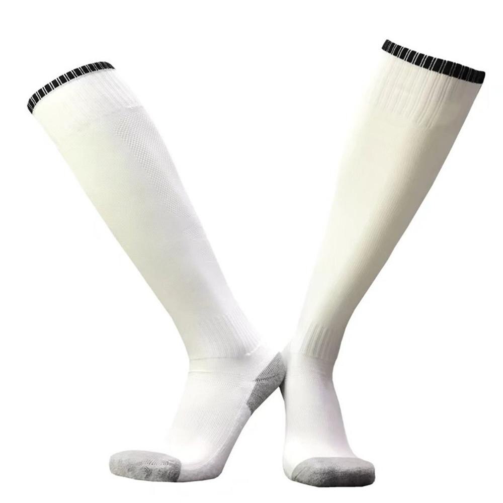 Kids Football Socks Long Tube Boys And Girls Soccer Socks Thickening Towel Stokings Sports Socks Protective Foot: ETM 013 white black