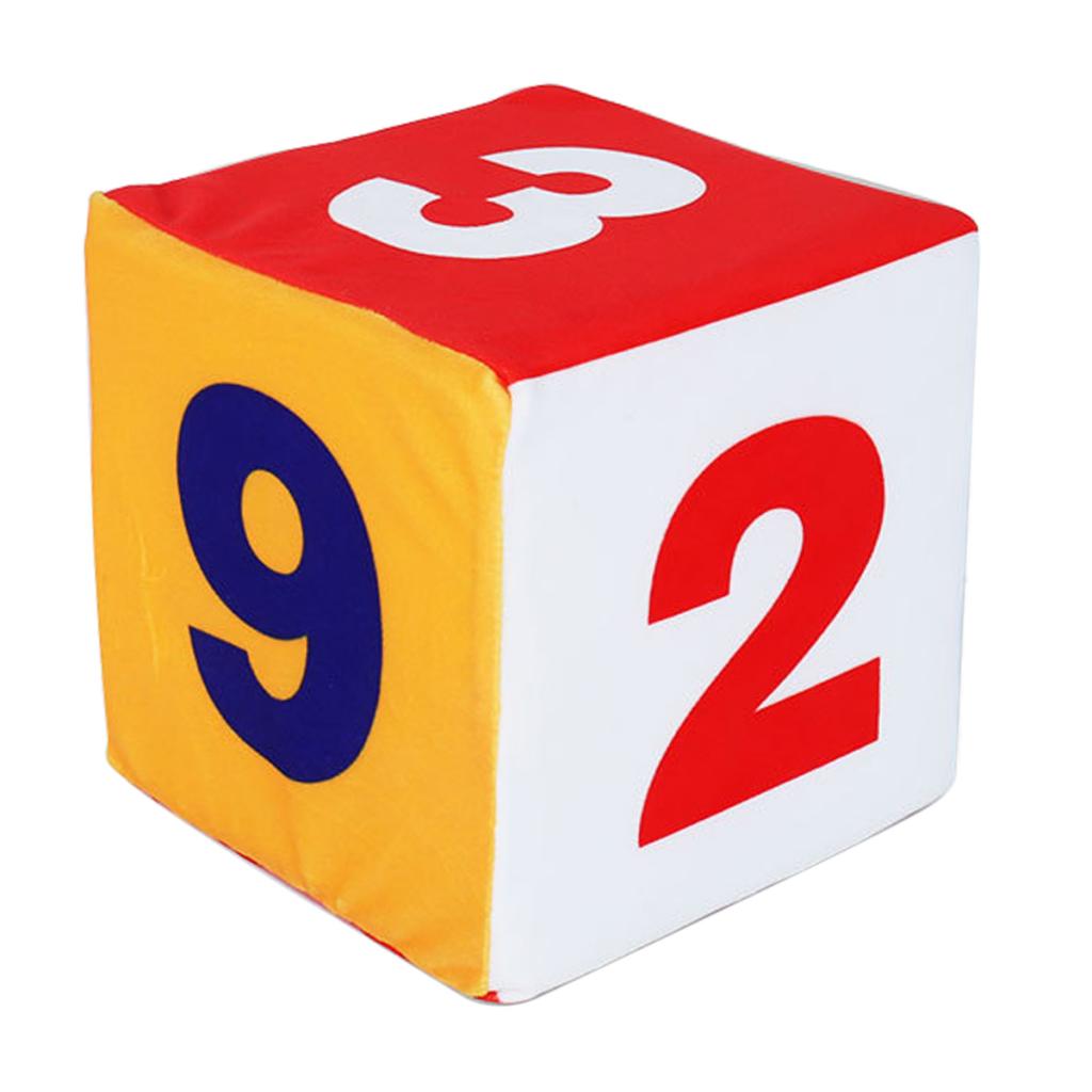 Juego de dados de espuma de esponja arcoíris, juego de dados grandes de 5,9 pulgadas de colores, diversión de 6 lados, gran juguete, para niños, decoración de recuerdo de: Number