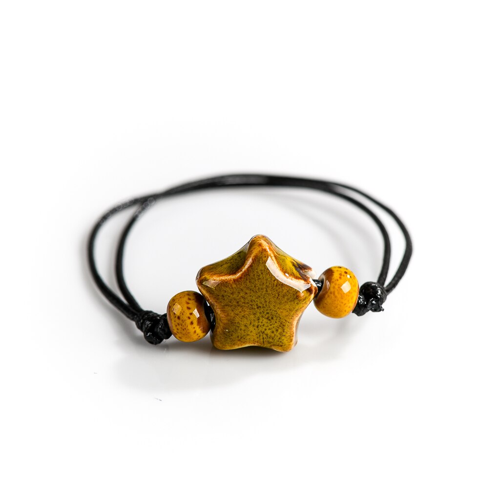 Bracelet de cheville en céramique, tissé à la main, étoile multicolore, Simple, 2 pièces, 40% de réduction, , XN598: XN5986