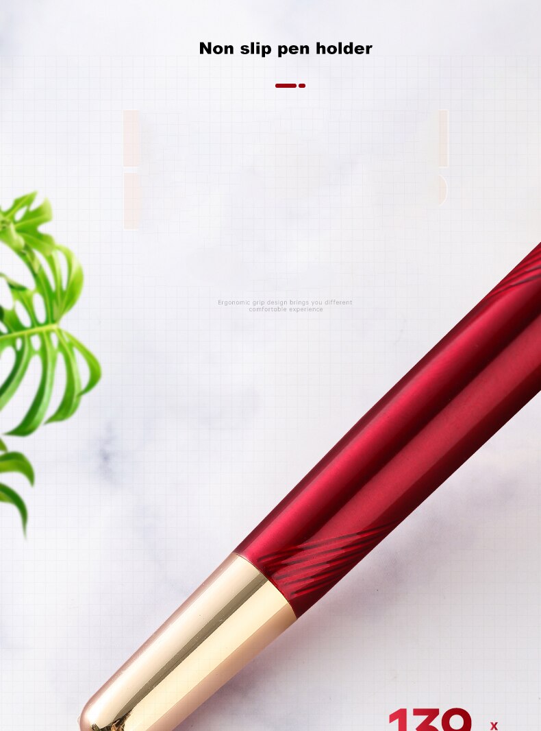 JINHAO 606 Financial Tip Fountain Pen 0.38mm Shine Platinum Steel School Office Business Writing Ink Pens Stationery
