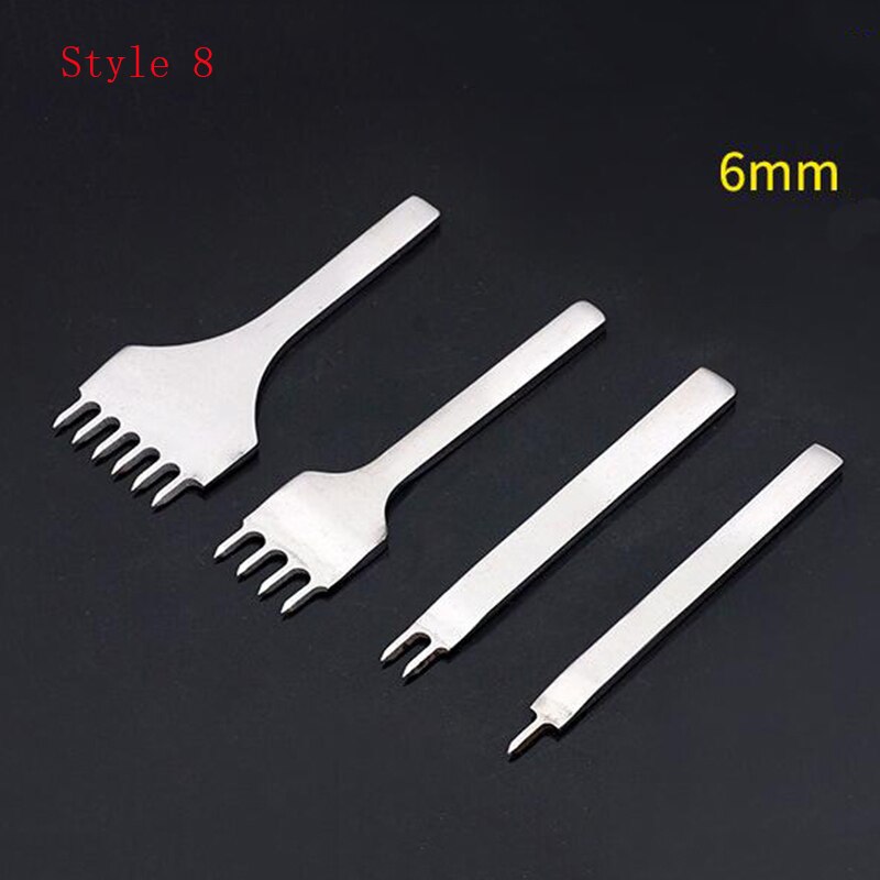 3/4/5/6mm Spacing Punch Tool For Leather Hole Punches Tool Lacing Stitching Sewing DIY Leather Craft Tools 1/2/4/6 Prong: Style 8(6mm)
