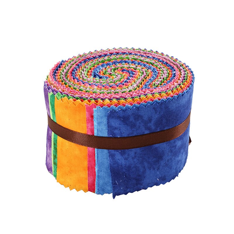 Tissu en coton à imprimé arc-en-ciel, rouleau de gelée, tissu pour couture bricolage-même 25 couleurs, 6.5x110cm, JA116: Default Title
