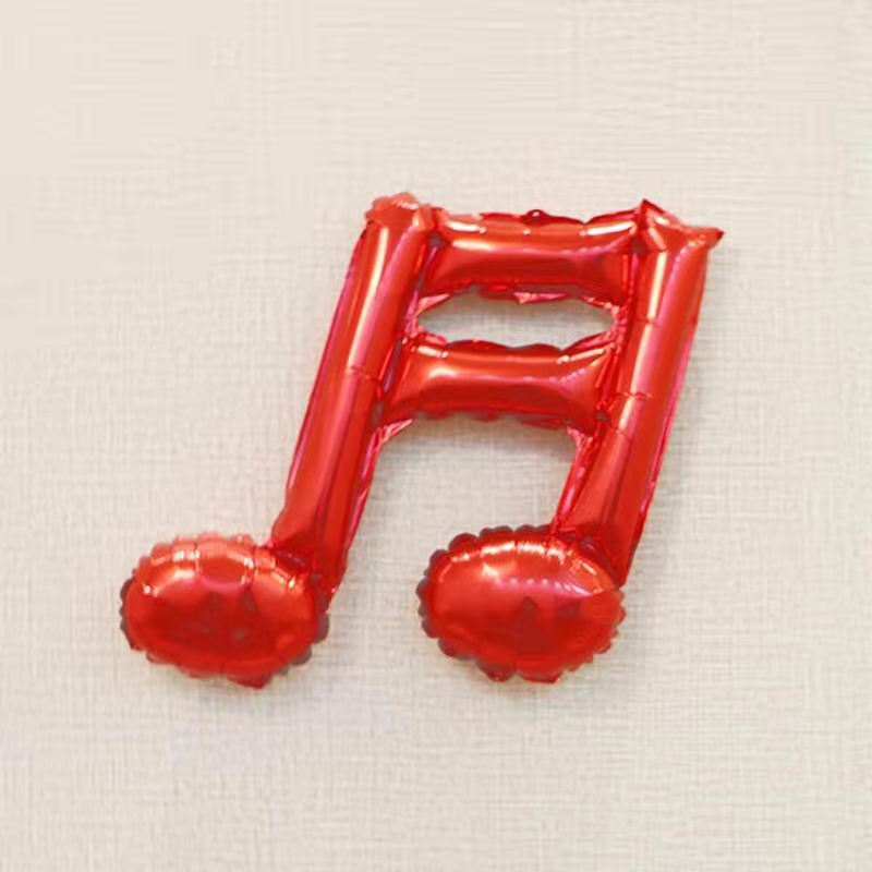 1 pièce note unique double note forme concert décoration robe arrangement de fête note de musique film en aluminium ballon: jaune clair