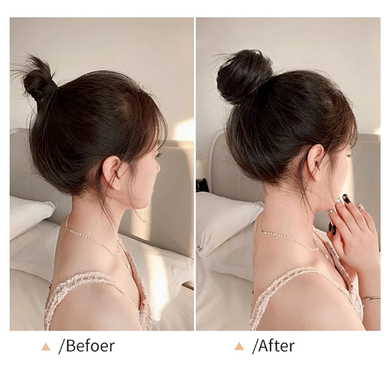 Moño sintético, pieza de pelo, extensión de moño recto, Mini banda de goma, moño para el pelo, peluca de Donut, accesorio, moño Updo