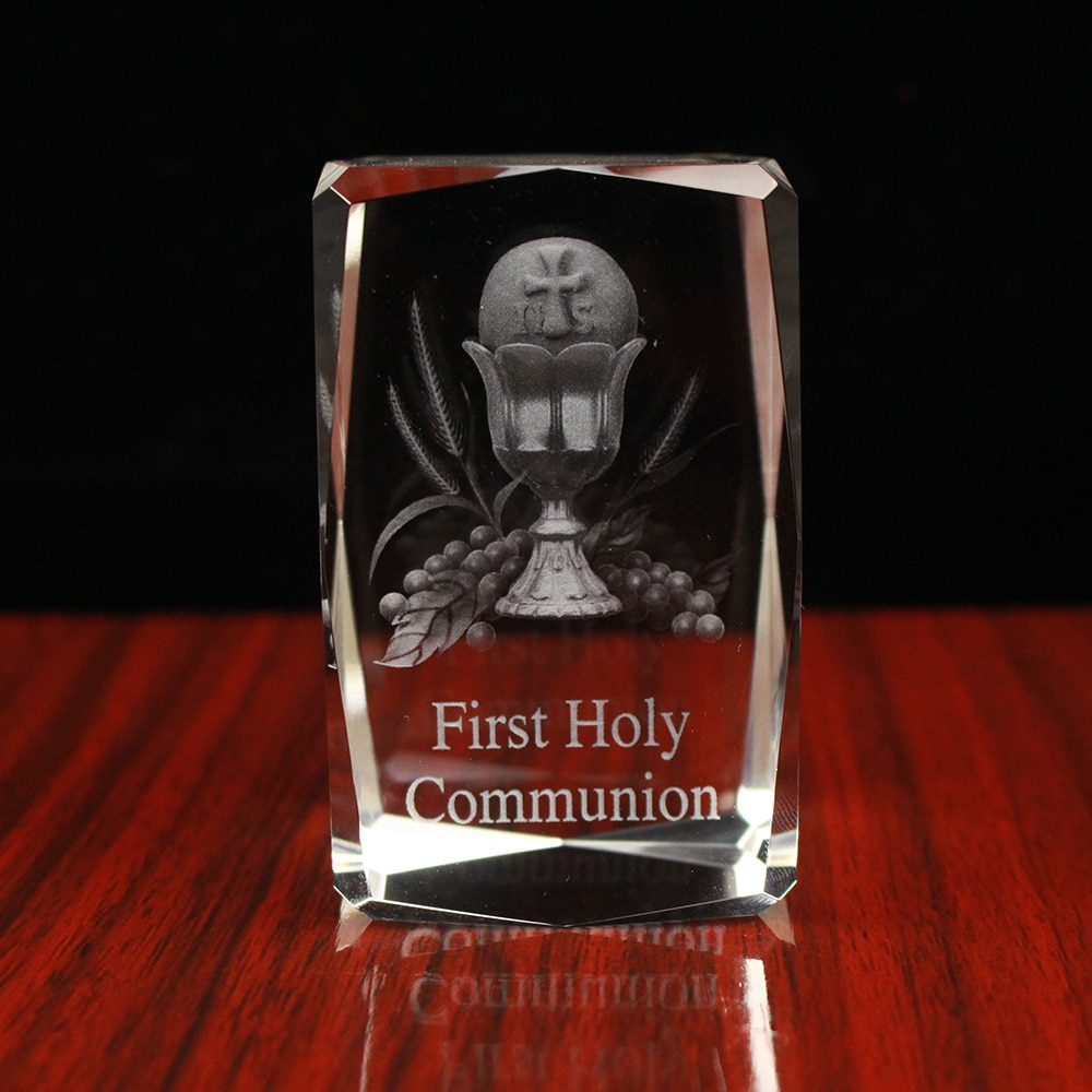 Eerste Heilige Communie Crystal 3D Heilige Graal Photo Cube Religieuze Christian Gunst