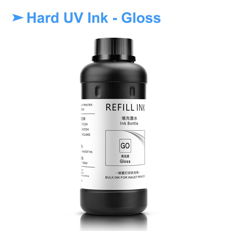 500ML LED UV tusz do Roland ECO-UV ECO-UV2/UV4/UV5/UVS LEF-12 LEF-20 LEF-30 LEF-200 LEF-300 LEC-300 LEC-330 LEC-540 LEJ-640: Hard - Gloss