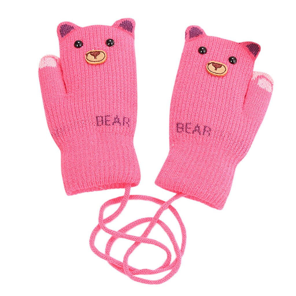 Kinderen Kids Jongens Meisjes Winter Leuke Cartoon Dier Warme Gebreide Handschoenen Handschoenen Kids Kinderen Jongens Meisjes Wanten: E