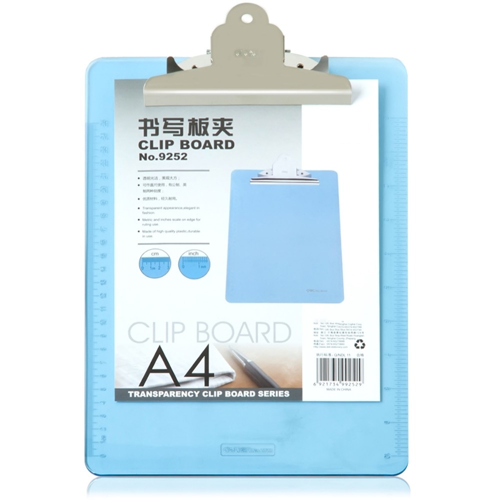 1 Pc/Lot presse-papiers A4 en plastique translucide pour papeterie scolaire et fournitures de bureau