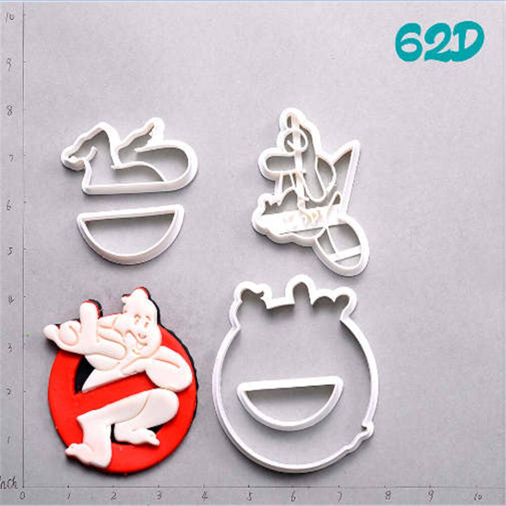 Ghostbusters Plastic Cake Cutter Set Custom Made 3D Printed Fondant Cupcake Top Cookie Cutter Cortadores De Fondant