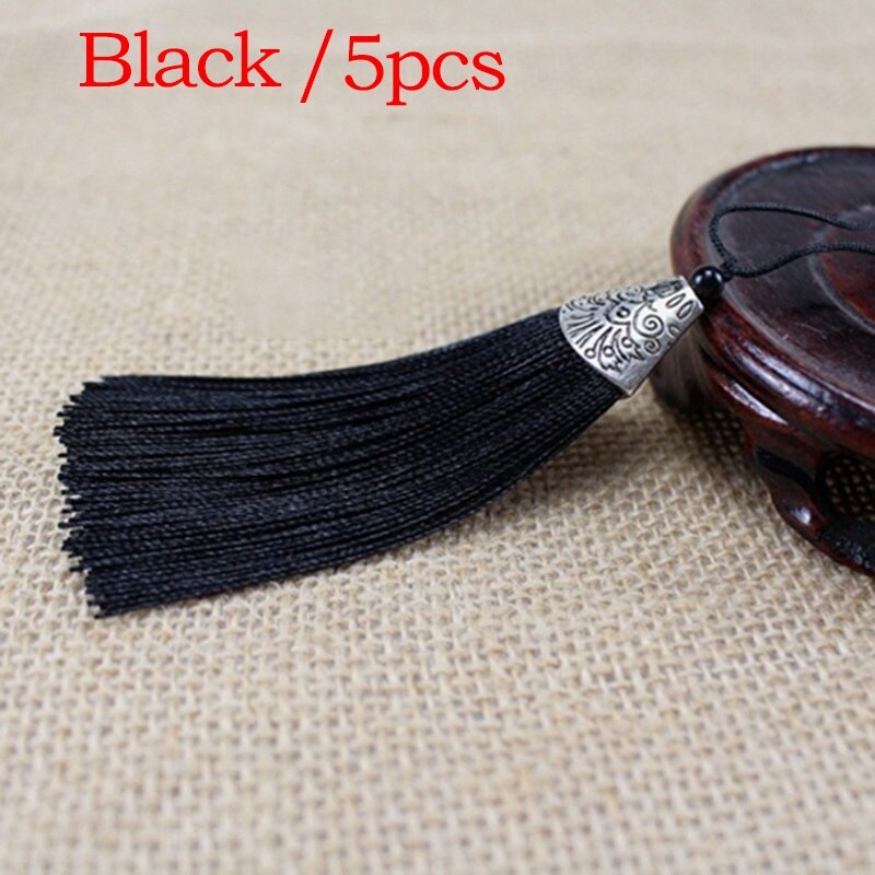 5Stck Gemischte Farbe 8cm Hängenden Seil Seide Quasten Randbereich NäHenne Knall Quaste trimmen Schlüssel Quasten Für Diy Verschönern vorhang Zubehör: 6
