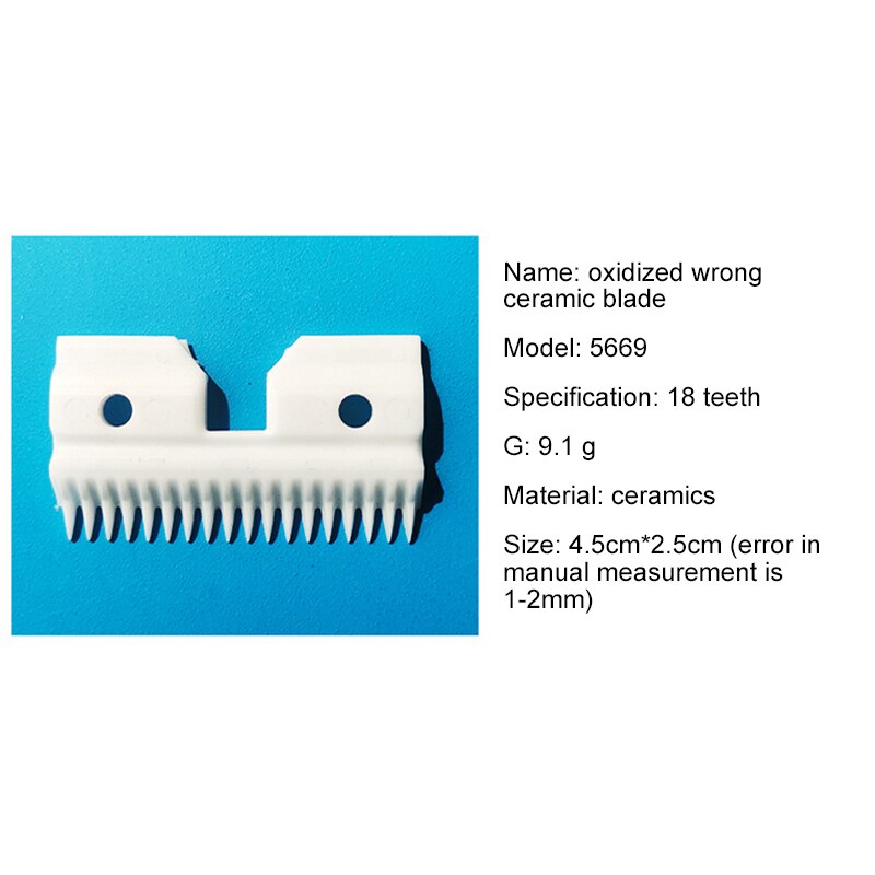 Vervangend mes voor 18 keramische tanden, detailertrimmer, vervangend mes, kapperskop, scheerapparaat, tondeuse, snijmachine