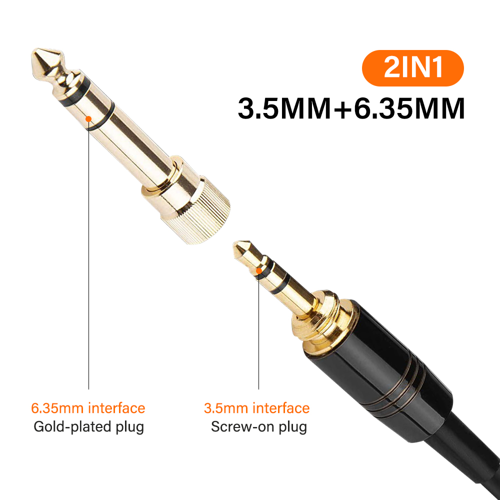 Jack 6.35mm 3.5mm 1/8 to 3-Pin Mini XLR Cable TRS 1/8 Inch Aux Stereo Male to Mini XLR Female Audio Adapter Cable for AKG K550