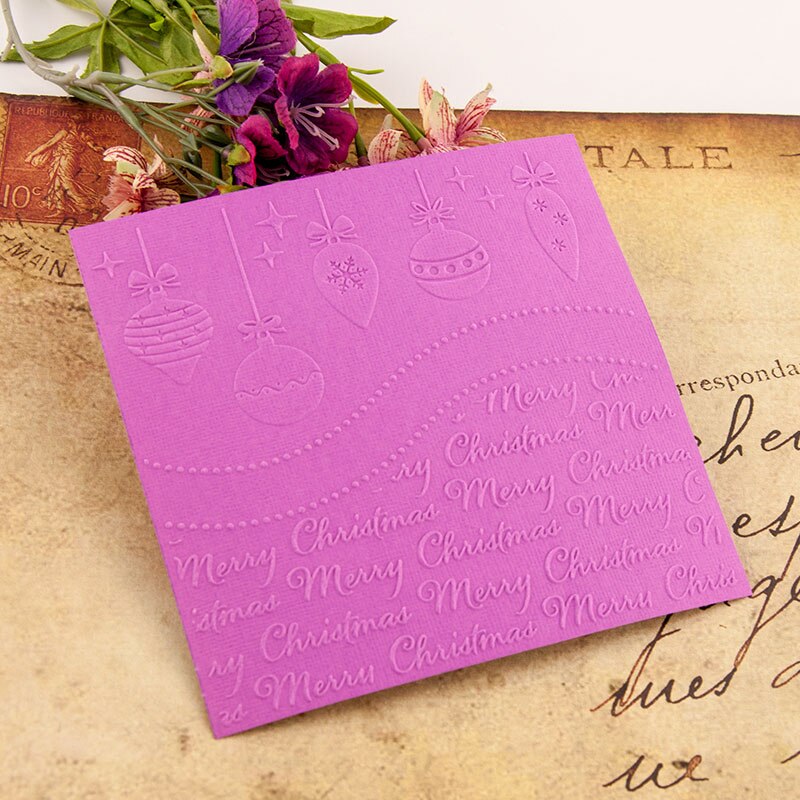 Christmas ornaments Embossing Folder Plastic Merry Christmas Template DIY Handmade Scrapbooking Card Supplies