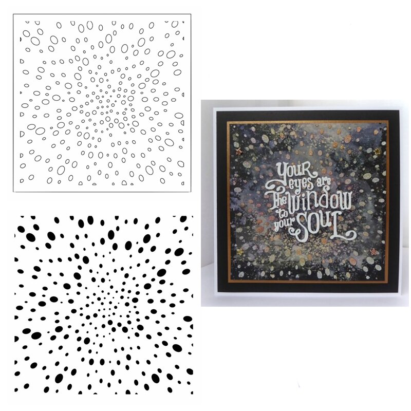 Circle Bubble Stencil for DIY Scrapbooking Decorative Embossing Paper Cards Crafts Plastic Templates Drawing Sheets 6x6inches