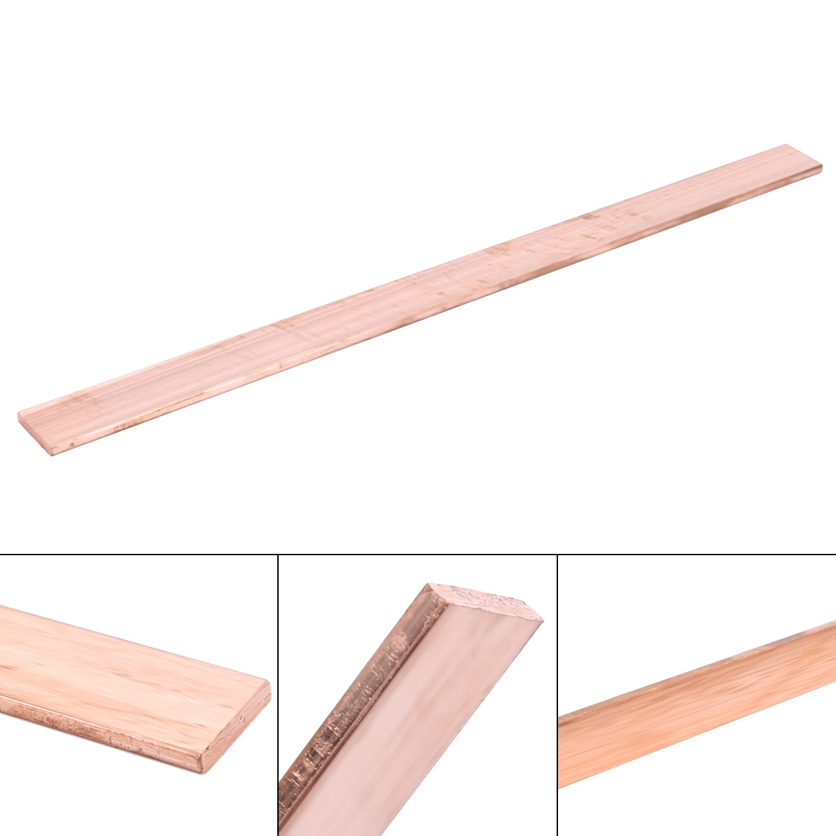1pc 3mm Thickness Copper Strip 99.6% Pure Metal Sheet T2 Purple Cu Flat Bar 15*250mm Industry DIY Plate for CNC
