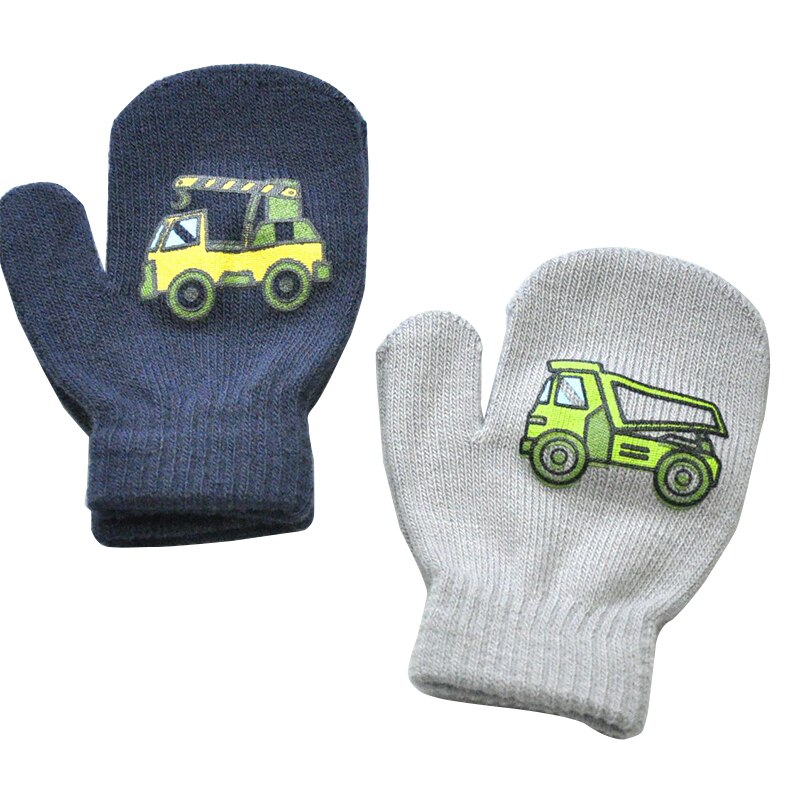 Balleenshiny Kleine Bouw Voertuig Patroon Kinderen Warme Handschoenen Kids Winter Handschoenen Wanten Kinderen Peuter Handschoenen