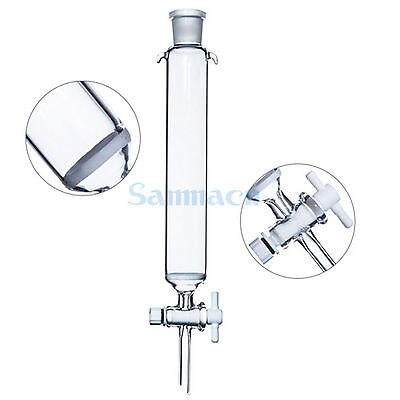 ID 16/22/30/44mm Length 200/300mm 24/29 Glass Chromatography Column PTFE Stopcock Ground Cone Fritted