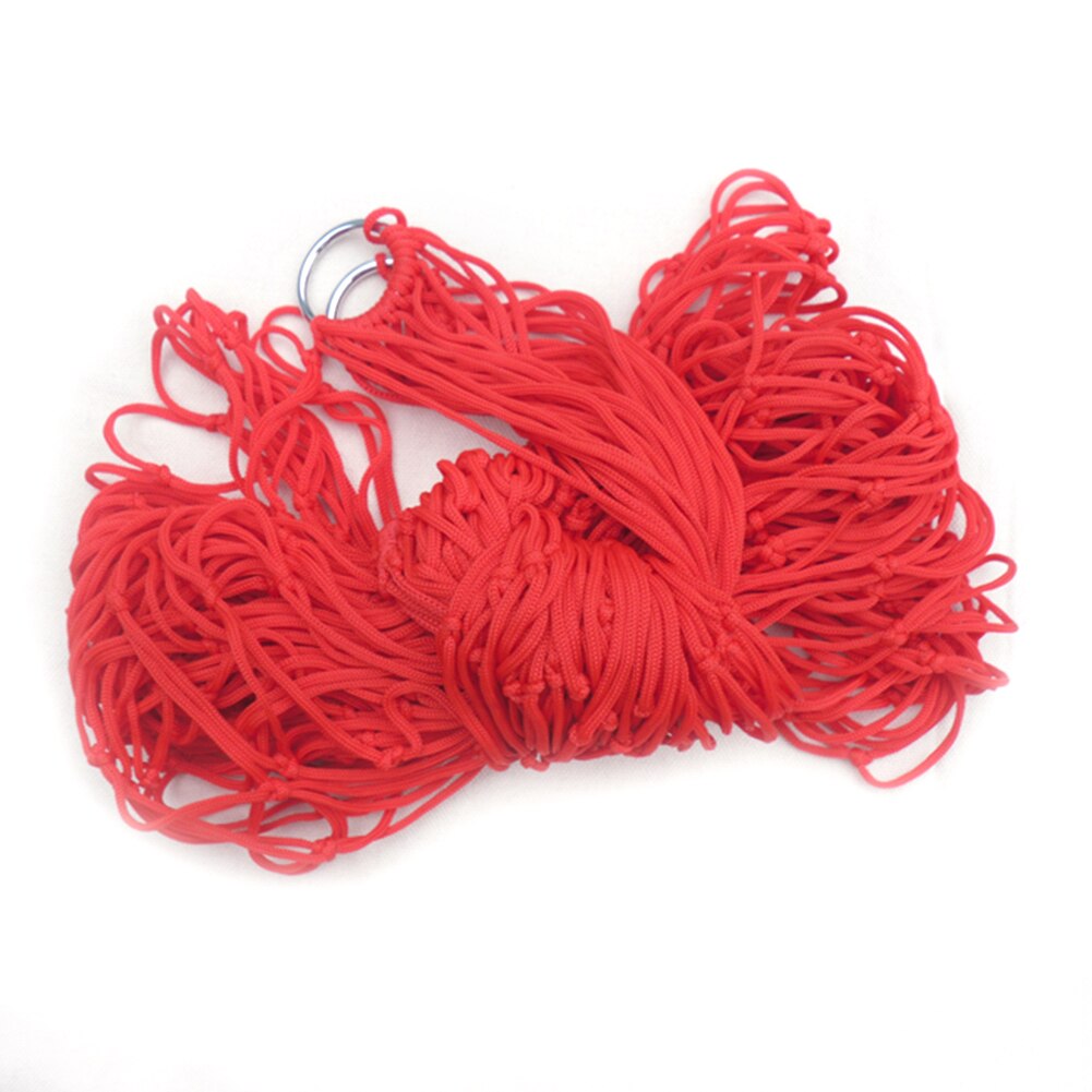 Mesh Sleeping Beds Chairs Outdoor Garden Nylon Swing Beaches Hanging Net Hammock for Household Garden Decorations: Red