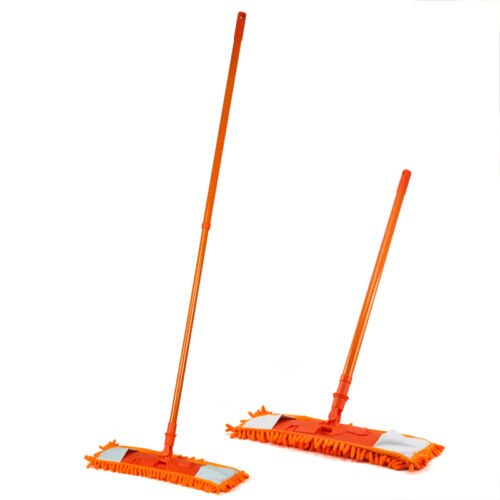 NEUE Erweiterbar minifibre Mopp Reiniger Kehrmaschine Holz Laminat Fliesen Boden Nass Trocken-Orange