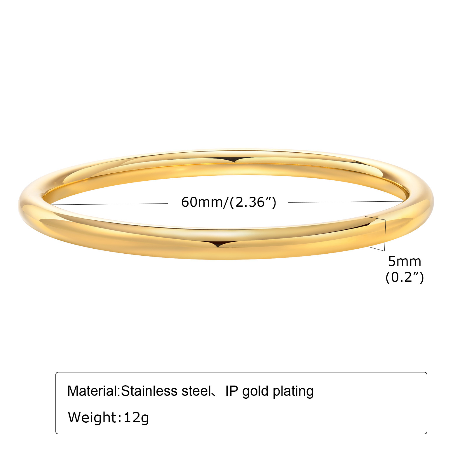 Stainless Steel Fashionable 18K Gold Plated Colorless Jewelry Hollow Bracelet Women's Chunky Bangles Bracelets: Light Yellow Color
