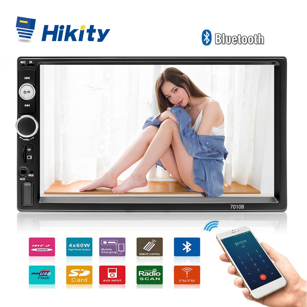 Hikity 7010b 2 din auto videospeler 7 " hd-speler  mp5 touchscreen digitaal display bluetooth multimedia usb autoradio autoradio