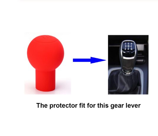 Bouton de changement de vitesse en Silicone rond de voiture couvercle manuel automatique levier antidérapant manette de vitesse boutons étui protecteur bosse bâton Jarket: red 24R