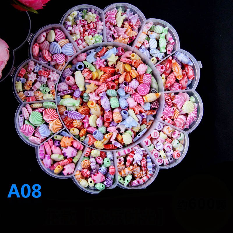 Pack Flower Jewery DIY Beads Necklace Bracelets Loose Beads Kids Decorative Beads Craft Making Suit Accessories: 8