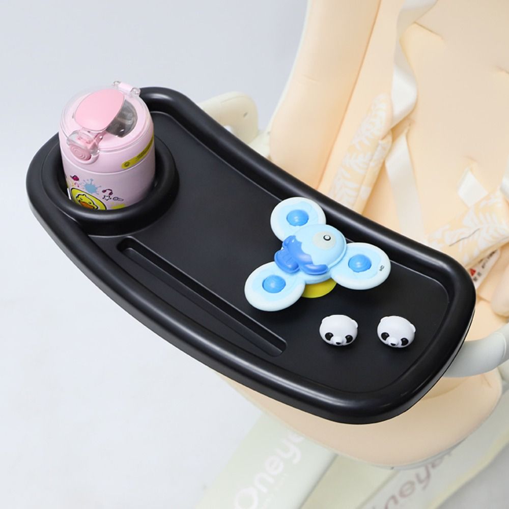 Snack Tray Baby Stroller Dinner Table Tray Baby Stroller Dinner Table Milk Bottle Cup Holder Cart Pram Snack Tray: WHITE
