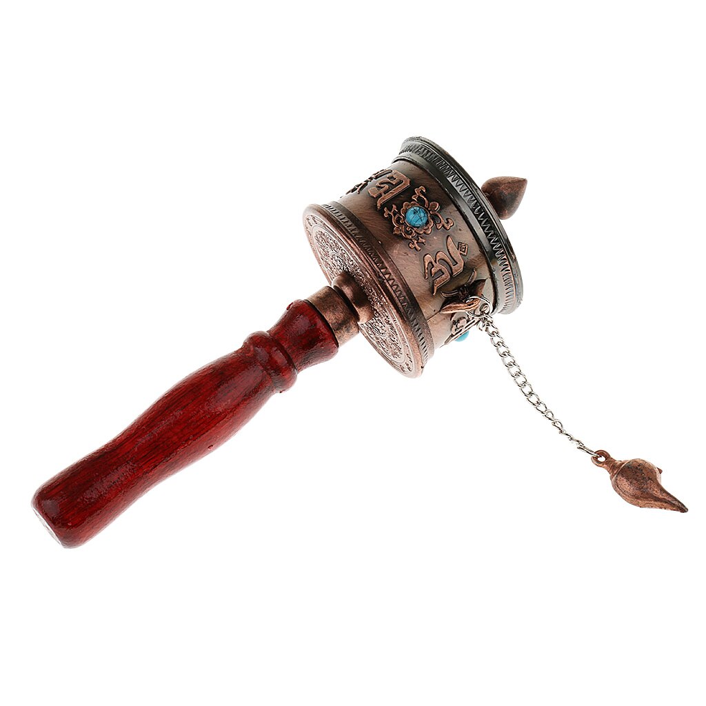 Handhållet tibet bönhjul med om mani padme hum mantra för buddhistiska ritualhändelser , 14cm plast
