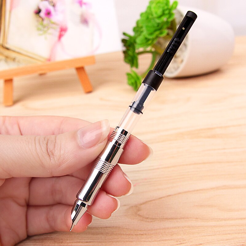 1pc Deli Metal Fountain Pen School Office Supplies Student Stationery Business Writing Ink Pens