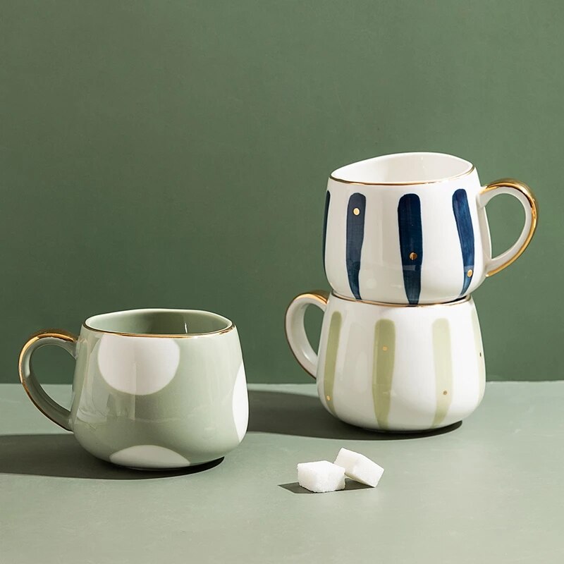 Creatieve Thuis Keramische Mok Licht Luxe Nordic Koffie Mokken Japanse Eenvoudige Water Cup Melk Sap Koffie Paar Paar Kopjes