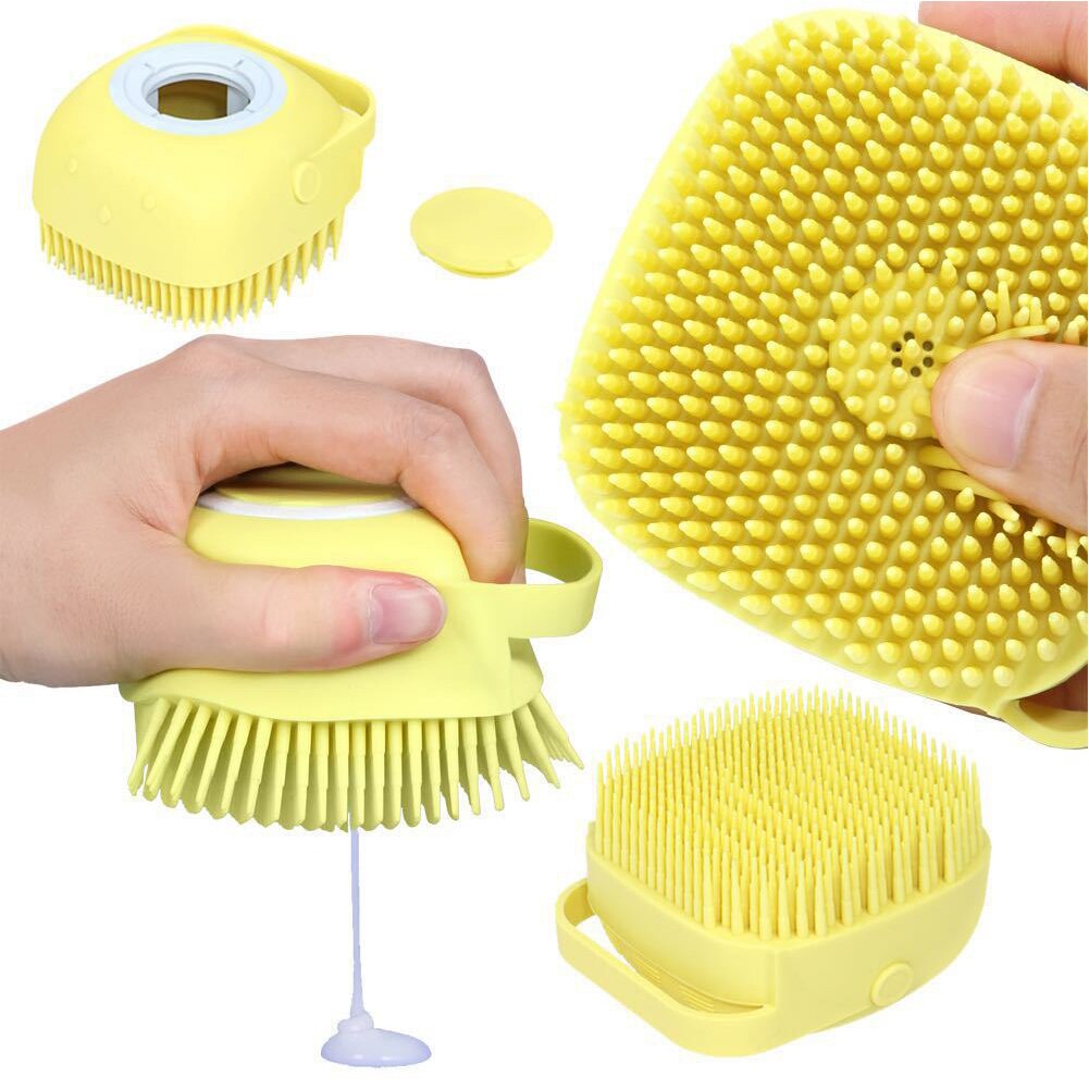 Voor Baby 'S Draagbare Bad Borstel Reizen Thuis Badkamer Zachte Haren Peuters Siliconen Scrubber Dispenser Vloeibare Zeep Body Reiniging