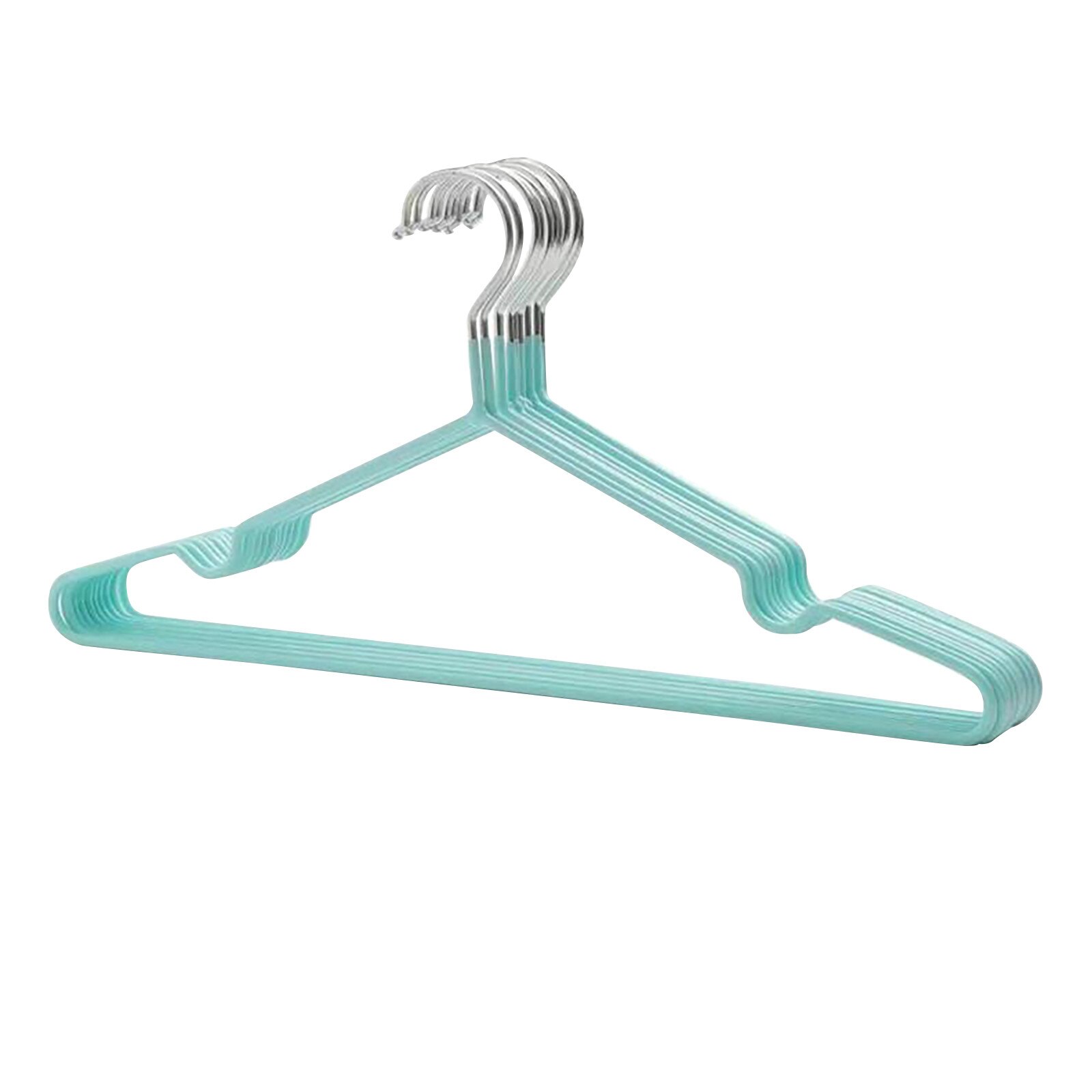 40 #10Pcs Kleurrijke Rubber & Rvs Hangers Voor Kleding Pinnen Non Slip Drogen Kledingrek Hanger Outdoor droogrek: C