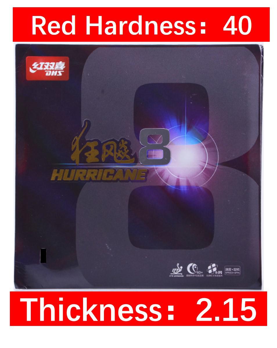 Dhs Hurricane 8 3-50 3-60 Table Tennis Rubber Sheet Ping Pong Rubber Pips-in H8 Ping Pong Racket Rubber Quick Attack Loop: Red H40 2.15mm