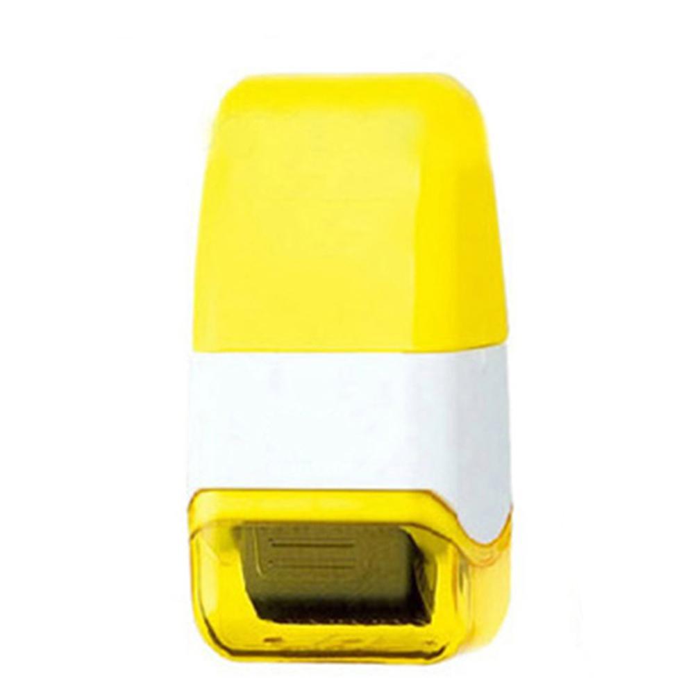 Roller Self Inking Stock Stamp Seal Theft Code Guard Your ID Confidentiality Confidential Seal: YELLOW