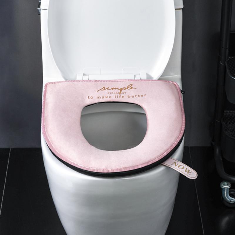 Uniwersalny pokrowiec na deskę sedesową zapinany na suwak na zimę miękki podgrzewany zmywalny podkładka na siodełko WC Podkładka sedes robić łazienki pokrowiec na deskę sedesową