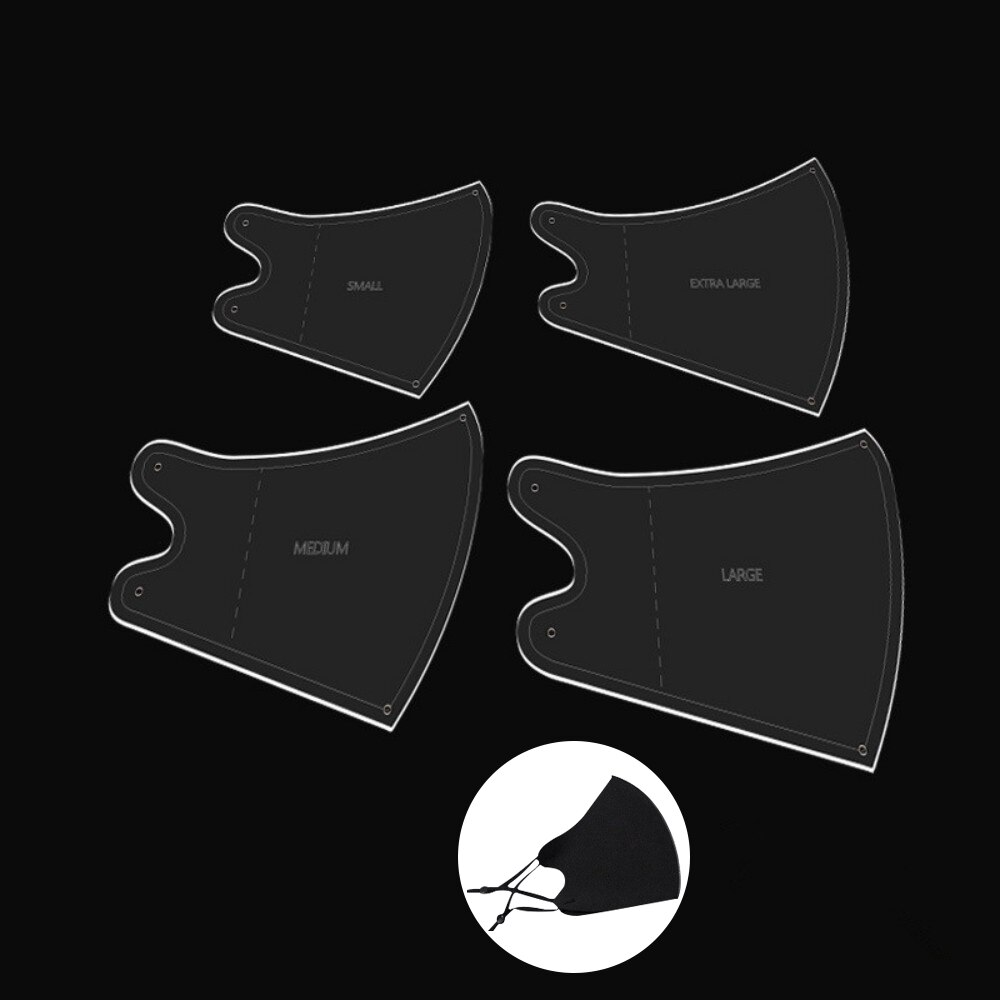 4pcs/Set Plastic Sewing Template Clear Acrylic Sewing Ruler Template Reusable Non-Slip Sew Pattern Template