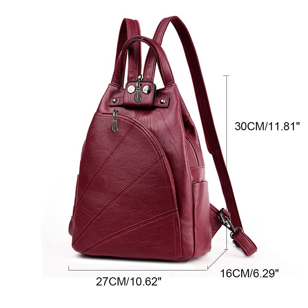 sac à dos en cuir pour femmes rétro voyage collège cartable sacs à dos pour adolescentes solide sac à main sac d'école mochila
