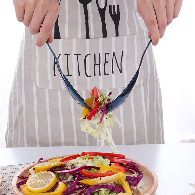 LBER-Juego de tenedor cuchara para servir ensalada grande, cucharas mezcladas, olla , herramienta de papilla, restaurante público, utensilios de cocina con utensilio de Buffet