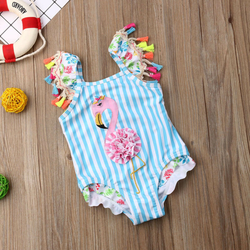Småbarn barn baby jenter flamingo bikini badetøy badedrakt badedrakt badetøy