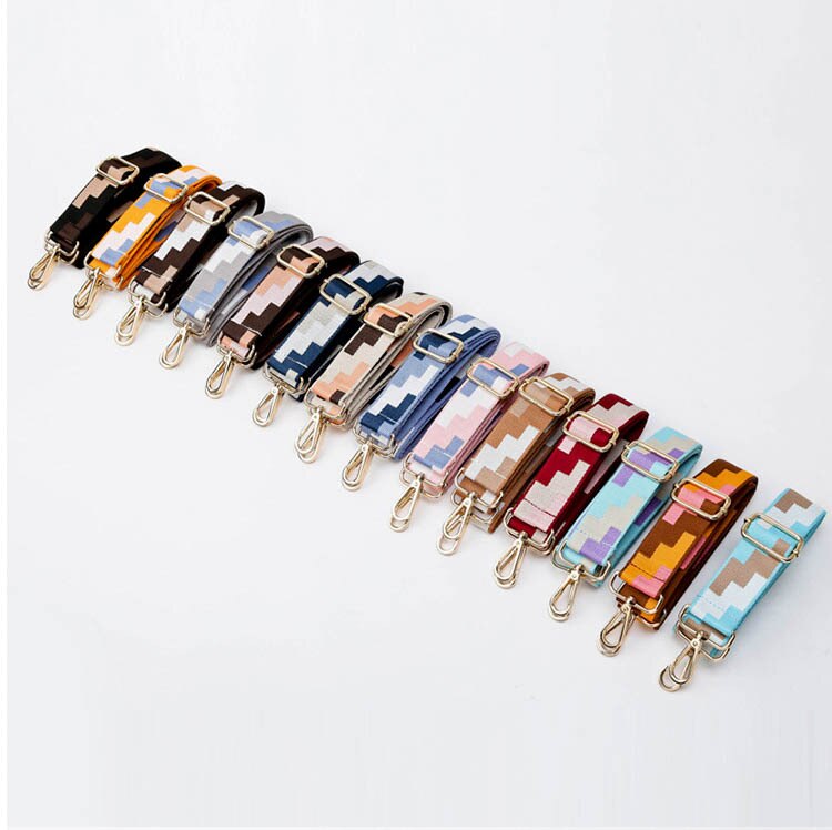 HJKL Handle Bag Strap For Women Removable DIY Shoulder Rainbow Handbag Accessories Cross Body Messenger Nylon Bag Straps