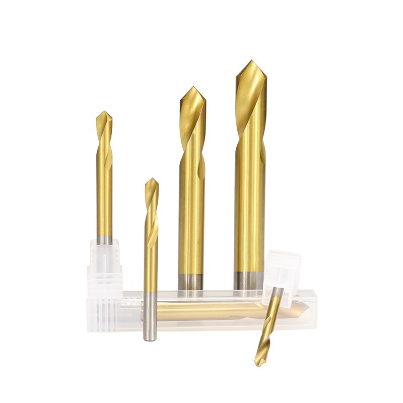 XCAN 90 Degrees Chamfering Milling Cutter 4/5/6/8/10/12mm Titanium Coated HSS Chamfer End Mill